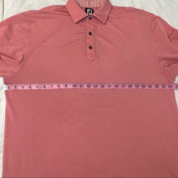 FootJoy Men’s Athletic Fit Solid PoloShirt SZ L, Salmon w/tiny unnoticeable mark - Picture 9 of 9